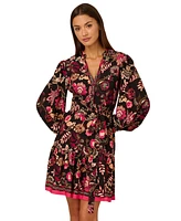 Adrianna by Papell Women's Floral-Print Button-Front Dress