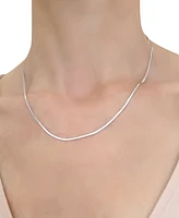 18" Flat Herringbone Chain Necklace (1-1/4mm) in 14k White Gold