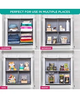 Florida Brands Hanging Closet Organizer with 4 Shelves and Black Metal Rod