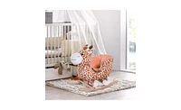 Slickblue Soft Brown Baby Rocking Horse – Giraffe Design with Sounds for Toddlers