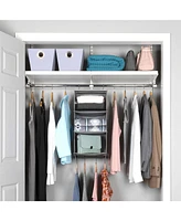 Florida Brands Hanging Closet Organizer with Shelves and Black Metal Rod