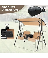 Sugift Porch Swing Chair with Adjustable Canopy