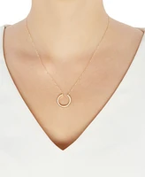 Polished Tube Horseshoe Inspired 18" Pendant Necklace in 10k Gold