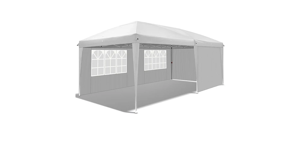 Slickblue Practical Waterproof Folding Tent with Two Windows, Ideal for Various Outdoor Uses in White