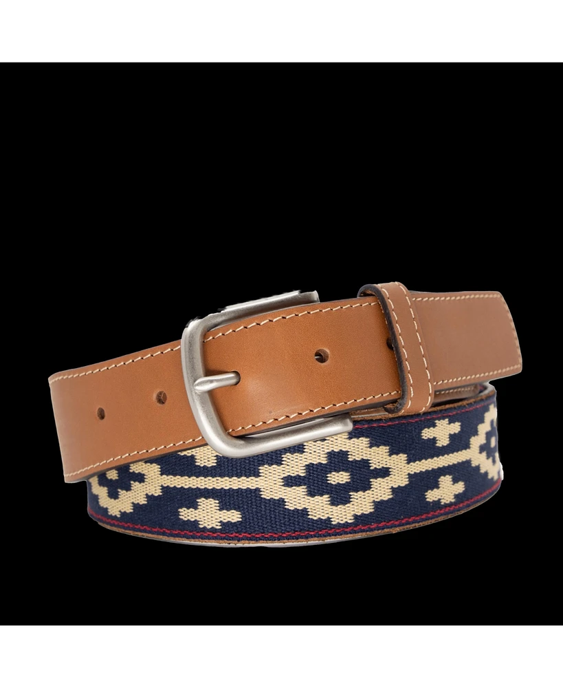 La Matera Men's Paloma Woven Belt Tan