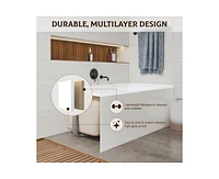 gaomon 60 Inch Acrylic Rectangular Alcove Soaking Bathtub, Rectangle 60-Inch x -Inch Alcove Bath with Integral Apron