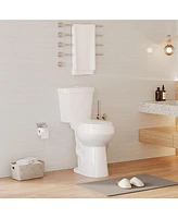 gaomon Two-Piece Elongated Toilet - 19" Bowl Height, Standard Seat Included,Top Double Button