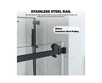 gaomon Shower Door, 44-48" W × 76" H Frameless Sliding Shower Door,Waterproof Glass Shower Door with Stainless Steel Handle and Seal Strip, 5/16"