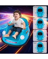 Costway Ride on Bumper Car for Kids with Remote Control 360 Degree Spin Led Light