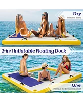 Hongge 8 ft x 8 ft Inflatable Dock Platform with Mesh Swim Lounge