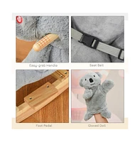 Slickblue Adorable Gray Baby Rocking Horse – Koala Design for Toddlers