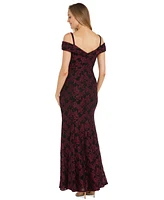 R & M Richards Women's Embroidered-Mesh Mermaid-Skirt Gown