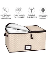 Florida Brands Wine Glass Storage Box with Dividers and 5"W cells - Holds 12 Wine Glasses up to 10" Tall