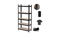 Slickblue 5-Tier Heavy Duty Metal Shelving Rack Unit - Black