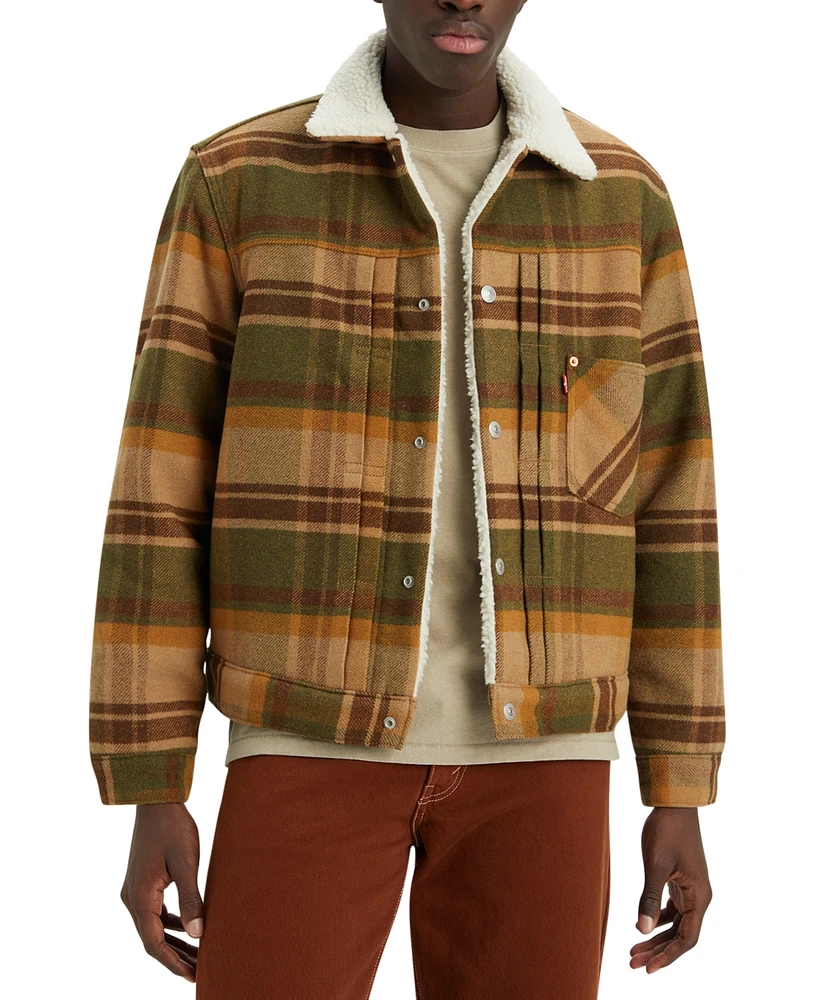 Levi's Men's Plaid Sherpa Trucker Jacket