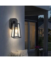 Flynama 1-Light Matte Black Non-Motion Sensing Outdoor Hardwired Wall Sconce Light with Socket, Bulb Not Included