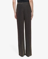 Halston Women's Metallic Pull-On Wide-Leg Pants