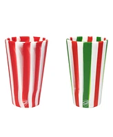 Silipint Pint Glasses: 2 pk - Peppermint & Poinsettia - Holiday 2023