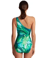 Lauren Ralph Women's Printed One-Shoulder One-Piece Swimsuit