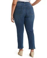 Rafaella Plus Modern Fit High Rise Straight Leg Ankle Jeans