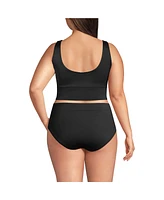 Lands' End Plus Tugless Scoop Neck Midkini Swimsuit Top