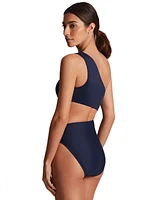 Lauren Ralph Women's Cutout One-Shoulder One-Piece Swimsuit