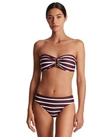 Lauren Ralph Lauren Womens Striped Ring Bandeau Bikini Top Hipster Bottoms