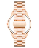 Steve Madden Women's Modern Rose Gold-Tone Alloy Metal Bracelet Watch, 38mm - Rose Gold