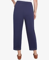 Alfred Dunner Women's Block Island French Terry Daisy Ankle Pants