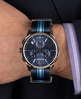Balmain Men's Swiss Chronograph Madrigal Dark Striped Nato Strap Watch 42mm