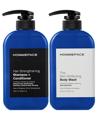 Hommeface Hair and Body Wash Shower Set 33.8 fl oz.