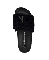 Calvin Klein Women's Amaya Fuzzy Slide Sandals