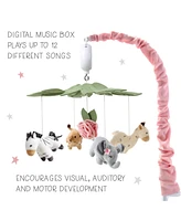 The Peanutshell Wildest Dreams Pink Musical Crib Mobile for Baby Girls