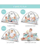 The Peanutshell 7 in 1 Baby Play Gym and Tummy Time Mat, Safari 123