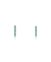 The Lovery Turquoise Huggie Hoop Earrings 14K Gold