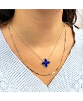 The Lovery Lapis Luxe Flower Necklace 14K Gold