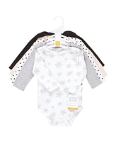 Hudson Baby Girls Thermal Long Sleeve Bodysuits, Snowflake, 0-3 Months