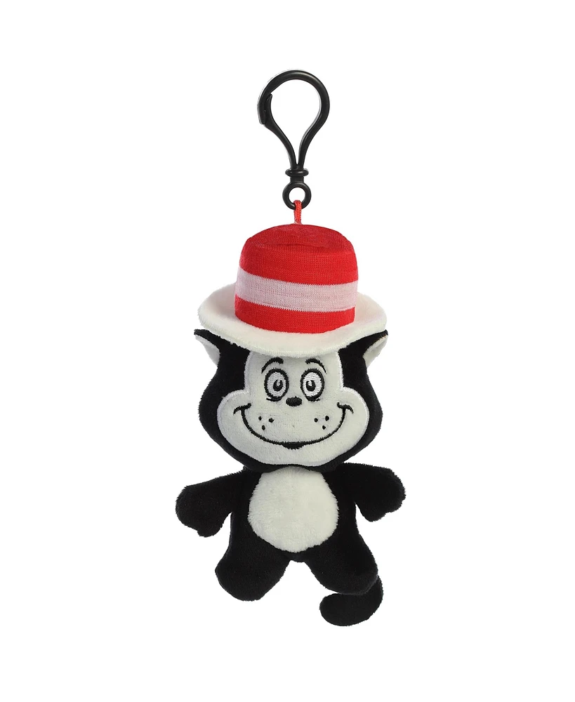 Aurora Mini Cat In The Hat Keychain Dr. Seuss Whimsical Plush Toy Black 4"