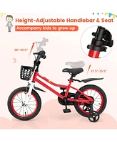 Hongge 14 Inch Kids Bike with 2 Training Wheels for 3-5 Years Old