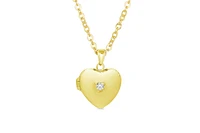 Lily Nily Girls 18K Gold Plated Cz Heart Locket Necklace