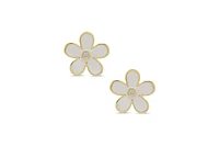 Lily Nily Girls White Flower Cz Stud Earrings