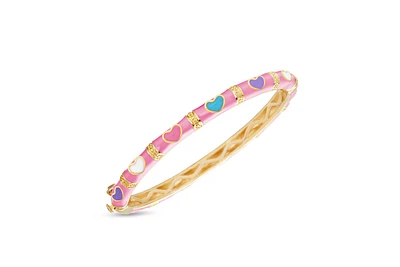 Lily Nily Girls Pink Bamboo Heart Bangle