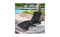 Slickblue S-Shaped Woven Rattan Bed Stylish and Comfortable Furniture for Outdoor or Indoor Spaces