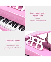 Hongge Musical Instrument Toy 30-Key Children Mini Grand Piano with Bench