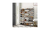 Slickblue 9-Tier Shoe Rack Storage Organizer for Entryway, Holds 50-55 Pairs, Stackable Shoe Shelf Cabinet