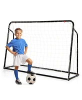 Hongge 2-in-1 Kids Soccer Rebounder and Soccer Goal with Adjustable Height-Black