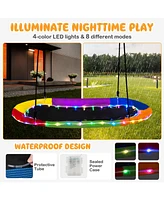 Hongge 60 Inches Saucer Swing with Led Lights for Kids and Adults