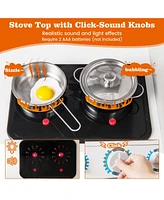 Hongge Pretend Play Kitchen for Kids Aged 3+ with Real Sounds and Lights