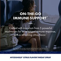 Host Defense MycoShield Throat Spray - Immune Health Support - Dietary Mushroom Supplement with Chaga, Reishi, Turkey Tail & More