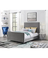 Inspired Home Stefania Velvet Platform Bed Queen